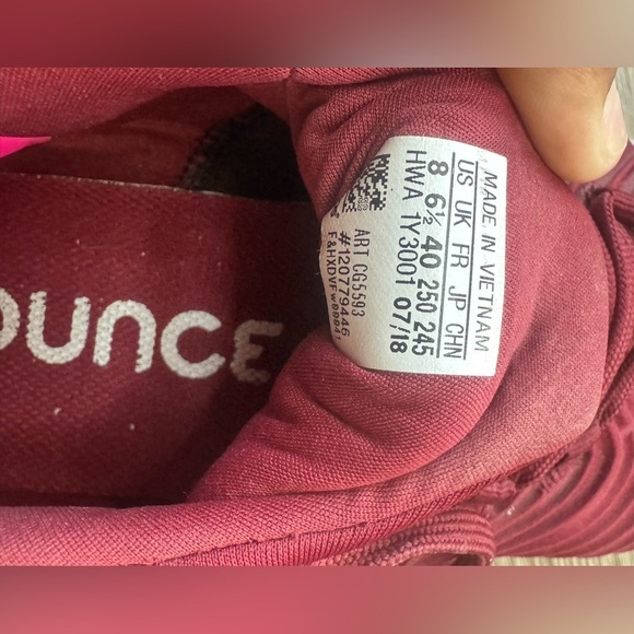 adidas Alphabounce Shoes Sneakers Beyond Maroon Women’s 8 Comfy Running Walking - Picture 5 of 6